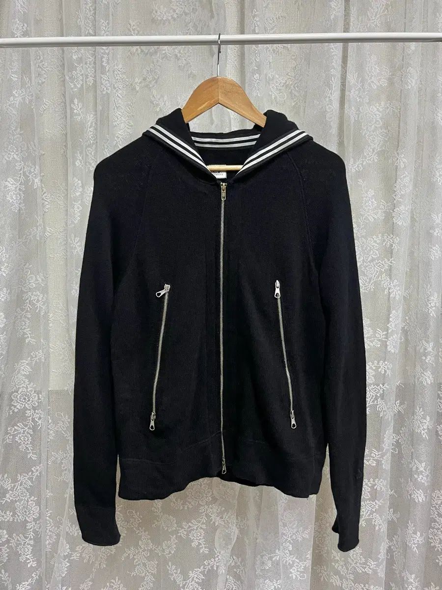 95 C.P. COMPANY シーピーカンパニー ゴーグル ニット フーディー ジップアップ ブラック