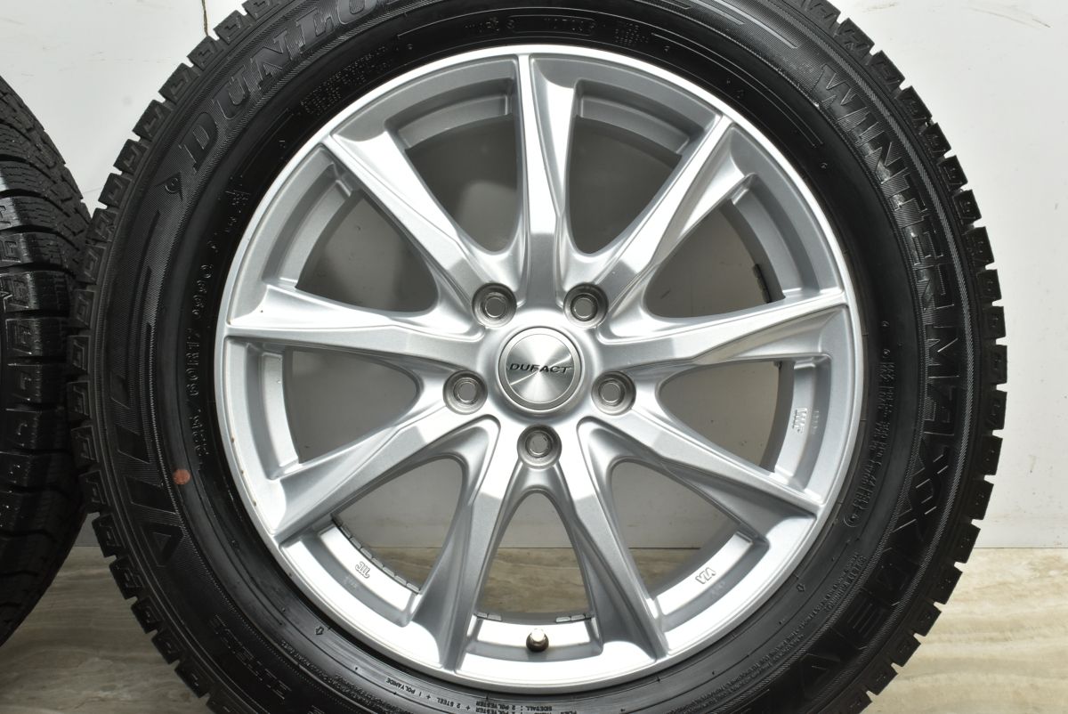  バリ溝 DUFACT 17 in 7 J 55 PCD 114.3 ダンロップ ウインターマックス WM 03 225|60 R SK フォレスター クロストレック 交換用 17インチ タイヤ ホイールセット