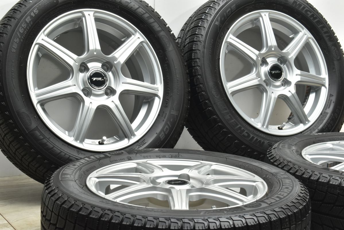 ホイールのみ販売 トップラン 15 in 5.5 J 42 PCD 100 ミシュラン X-ICE XI 3 185|65 R アクア ノート カローラフィールダー