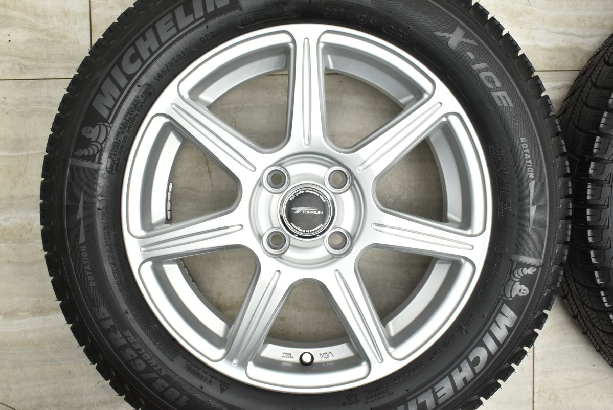  ホイールのみ販売 トップラン 15 in 5.5 J 42 PCD 100 ミシュラン X-ICE XI 3 185|65 R アクア ノート カローラフィールダー 15インチ タイヤ ホイールセット