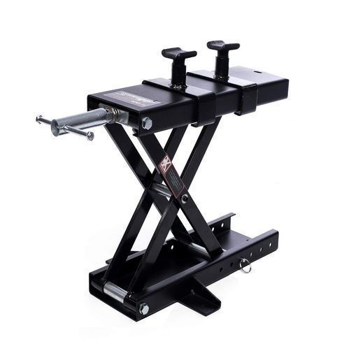 Apextremeバイクジャッキバイクリフトリフトジャッキ耐荷重500 kg安全ストッパー付きアタッチメント付きハンドル付きブラック