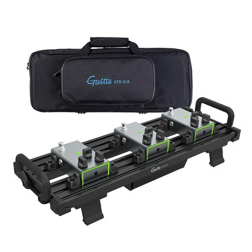 Guittoギターエフェクターペダルボードクランプブロック固定効果アルミニウム合金超軽量キャリングバッグ付き 小 黒