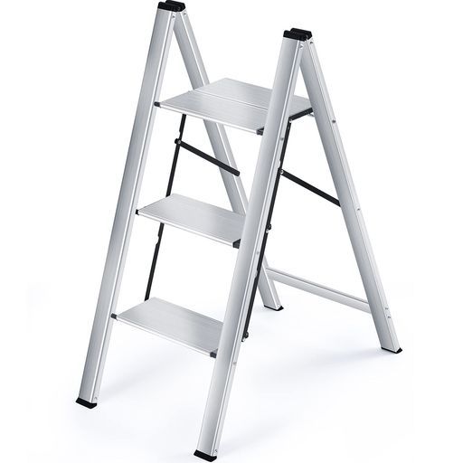 アルミ脚立3段踏み台軽量折りたたみステップスツールおしゃれ耐荷重150 KG安全持ち運びが軽く収納が簡単で滑りに頑丈多機能室内室外