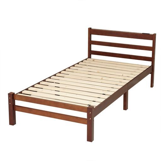 クロシオすのこシングルベッドダークブラウンW 100.5 xH 77 37 xD 207.5 cmコンセント付きスマホ充電 組立品ベッドシンプルナチュラルシングル