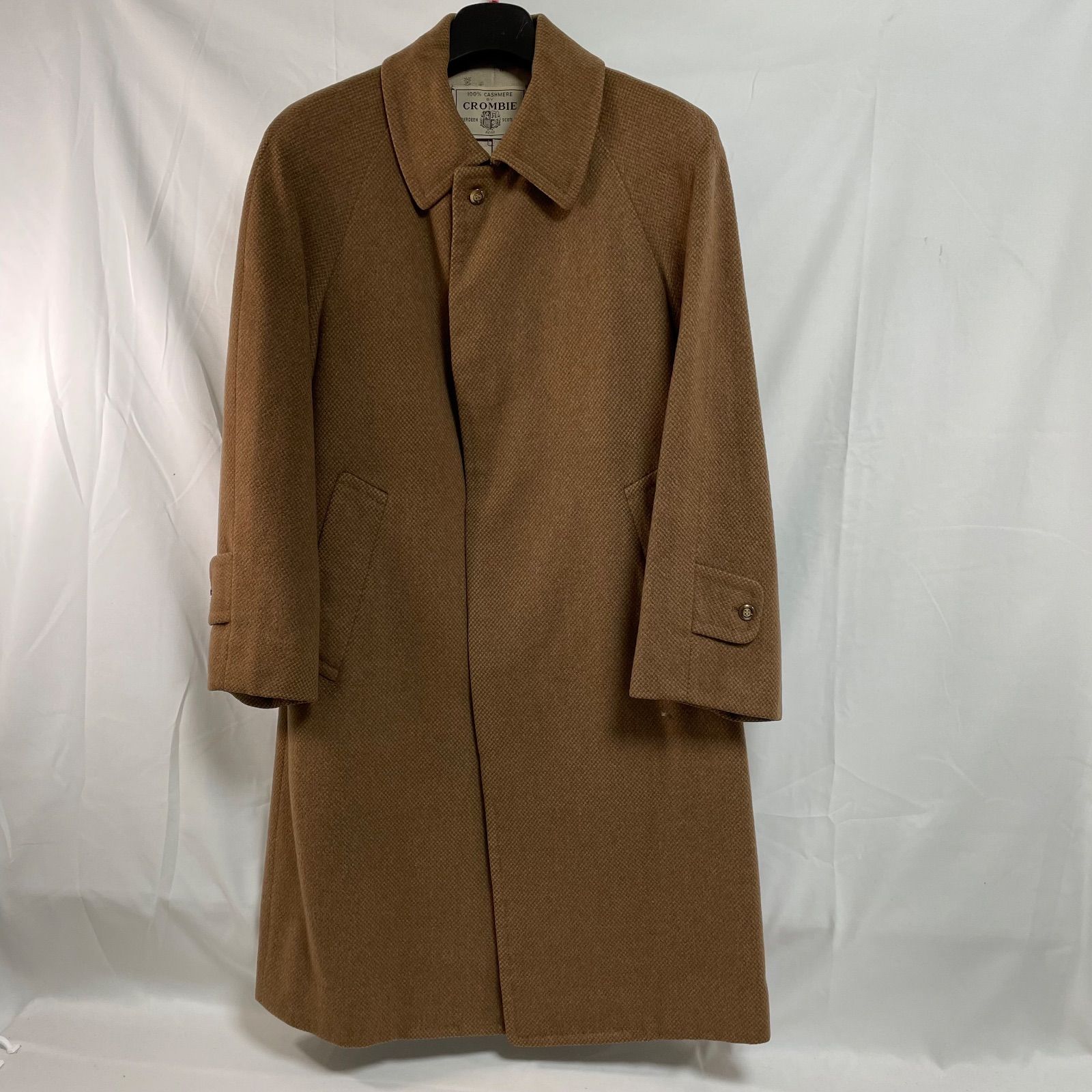 S 0108-2-1 CROMBIE クロムビー 英国製 カシミヤコート オーダー アウター ブラウン系