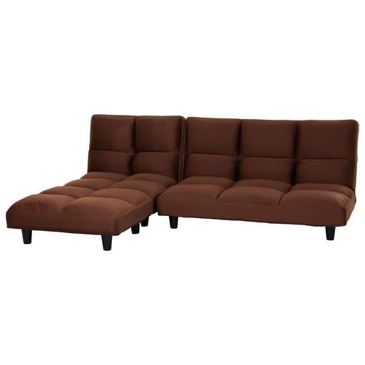 低反発コーナーソファ3点セットブラウンオットマン付き低反発ウレタンローソファリクライニング組み合わせ自由自在AZ-1138