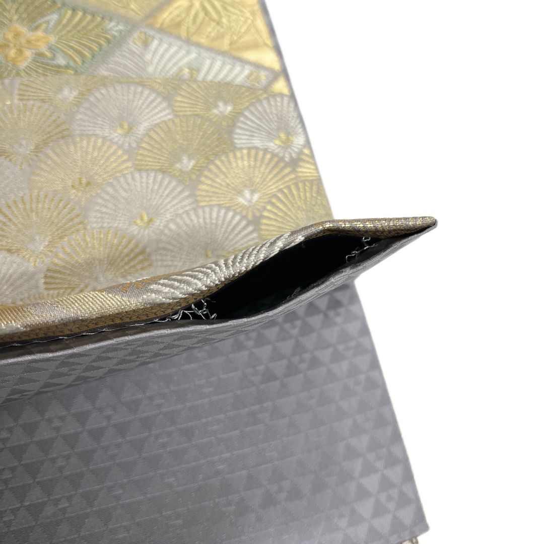 袋帯　変わり青海波　裂取り　菊　菱　金通し　唐草　着物　021a d 袋帯 変わり青海波 裂取り 菊 菱 金通し 唐草 着物 021a d - メルカリ