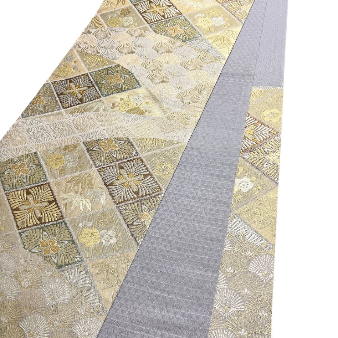 袋帯 金糸 菊青海波 松竹梅 菱 着物 012b d ms - メルカリ