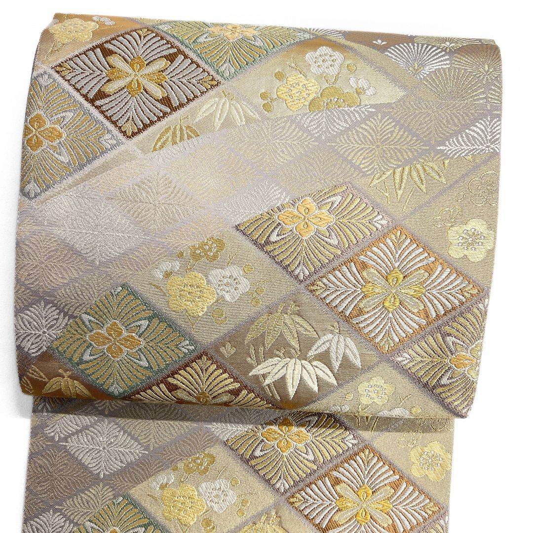 袋帯 金糸 菊青海波 松竹梅 菱 着物 012b d ms - メルカリ