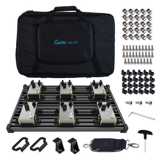 Guittoギターエフェクターペダルボードクランプブロック固定効果ペダルボードアルミニウム合金超軽量キャリングバッグ付き 中