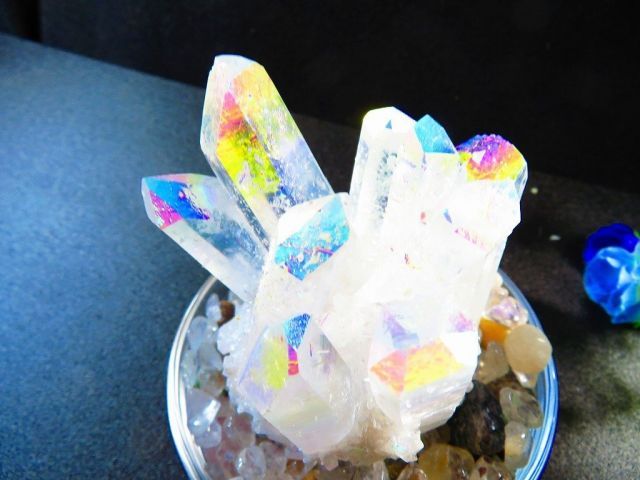 ✳️専用‼️☆特別出品☆超高透明度☆限定品☆究極形状☆レインボー 水晶 アステロイド スーパートップクォリティ]レインボー水晶丸玉/アイリスクォーツ