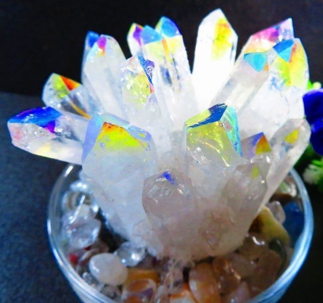 アーカンソー産レムリアンレインボーファントム 水晶クラスターヴィクトリーV字型 アーカンソー産レムリアンレインボーファントム 水晶クラスター