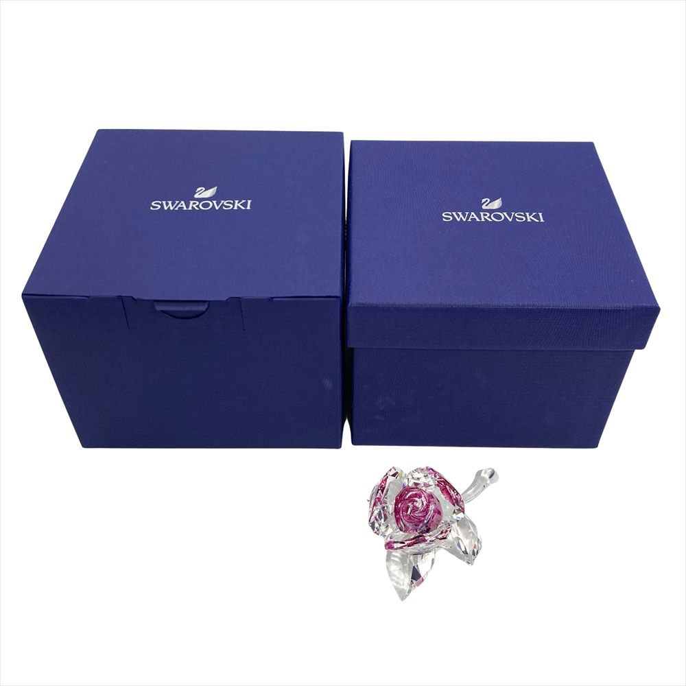 スワロフスキー SWAROVSKI ブロッサミングローズ ピンク オブジェ 置物