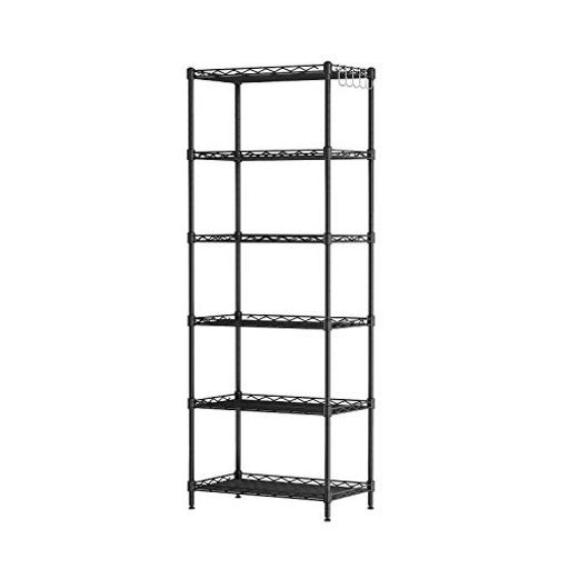 K簡致KANTIスチールラック収納棚ラックメタルスチールシェルフキッチン収納ワイヤーラック55 x 30 160 cmブラックモダン