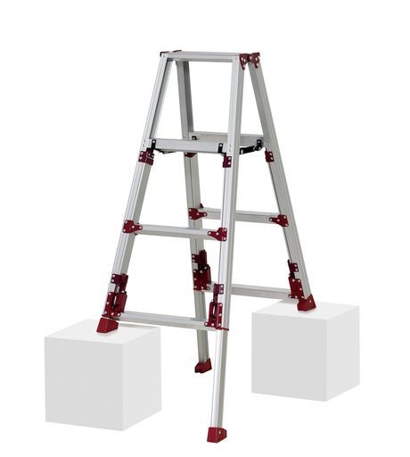 ピカ PiCa ピカコーポレイション脚立伸縮スタッピー四脚アジャスト式上部操作タイプ4段4尺 0 94 1 25 m アルミニウムシルバーSXJ 120 A