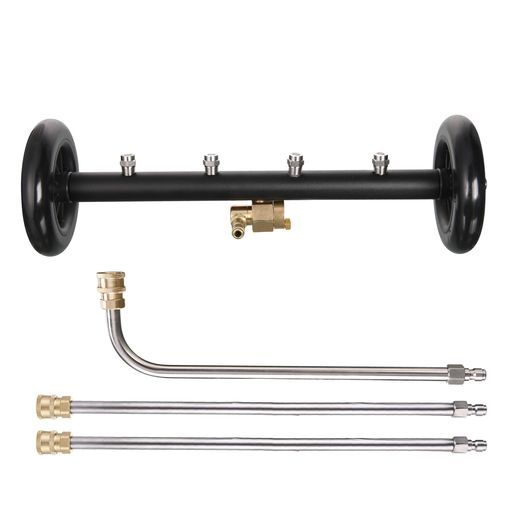 ToolDaily二重機能の車台クリーナー高圧洗浄機表面洗浄16インチ 約40.6 cm 延長ワンド 車の下洗車水ほうき4000 PSI