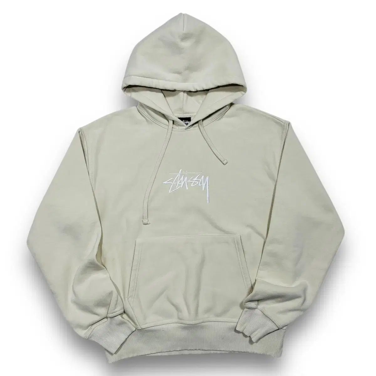 STUSSY ストック 白 刺繍 ロゴ ストリート WHOフーディ