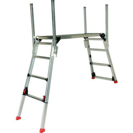 トラスコ中山 TRUSCO 手掛り棒付足場台脚部伸縮タイプシルバー高さ0.87~1.18 mTDWG 910-TE