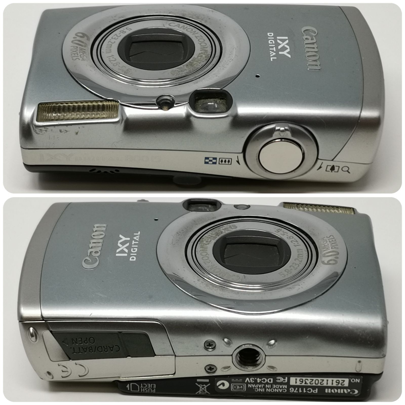 キャノン IXY digital 800 IS デジカメ PC1176 シルバー 動作確認済み