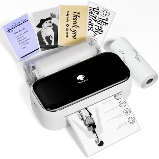 PhomemoM03スマホ対応サーマルプリンターモバイルプリンター53mm 80mm用紙対応ポータブル型フォトぷりんたーメモプリンタ感熱プリンタステッカー印刷携帯ぷりんたーコンパクトBluetooth接続