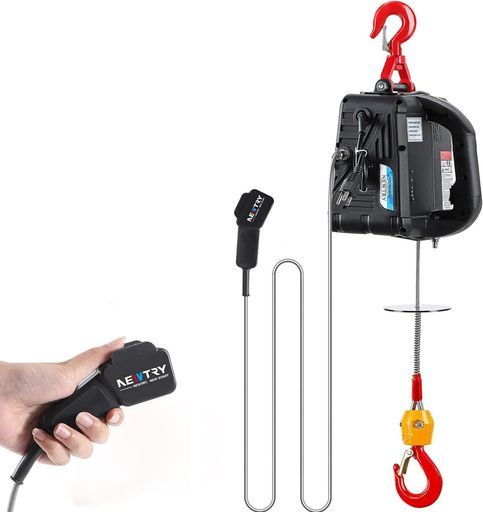 NEWTRY電動ウインチ電動ホイスト小型クレーン巻き上げ機吊り上げ能力500 kg 1500 Wワイヤ制御業務用家庭用110 V リフト高さ7.6 m