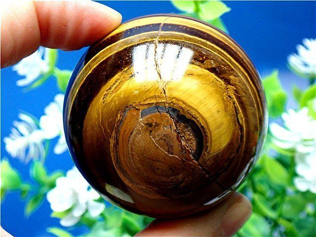 AAA級【金運UP】☆天然タイガーアイ丸玉YT6A1/29A16D - メルカリ