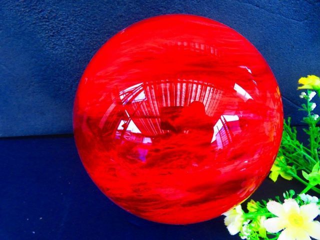 絶品超綺麗K9赤水晶丸玉☆超巨大3.12kg☆157mm台座付tk6515