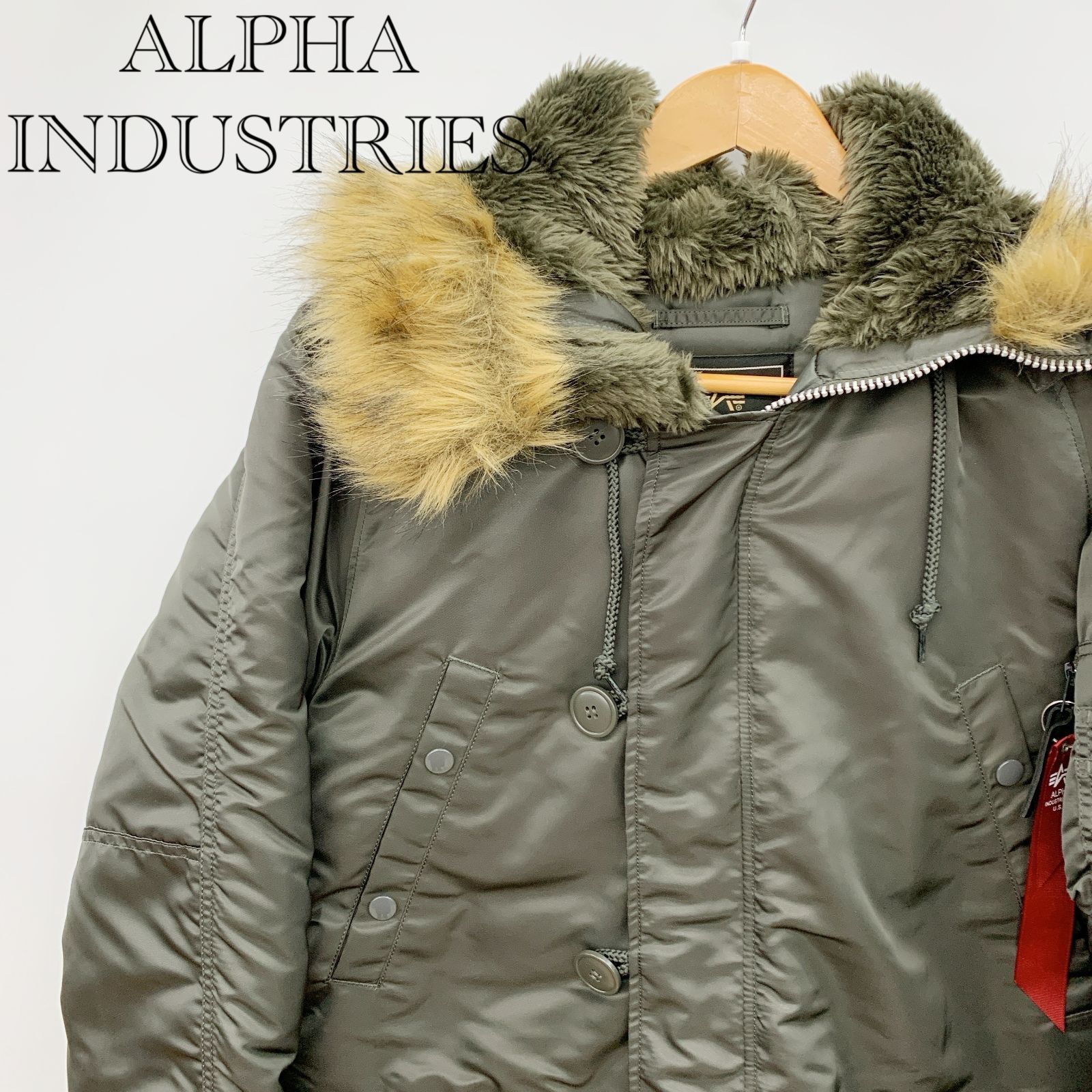 ALPHA フライトジャケット Lサイズ カーキ 20094-276 N-3 B タイトフィットモデル ミリタリー アウター メンズ