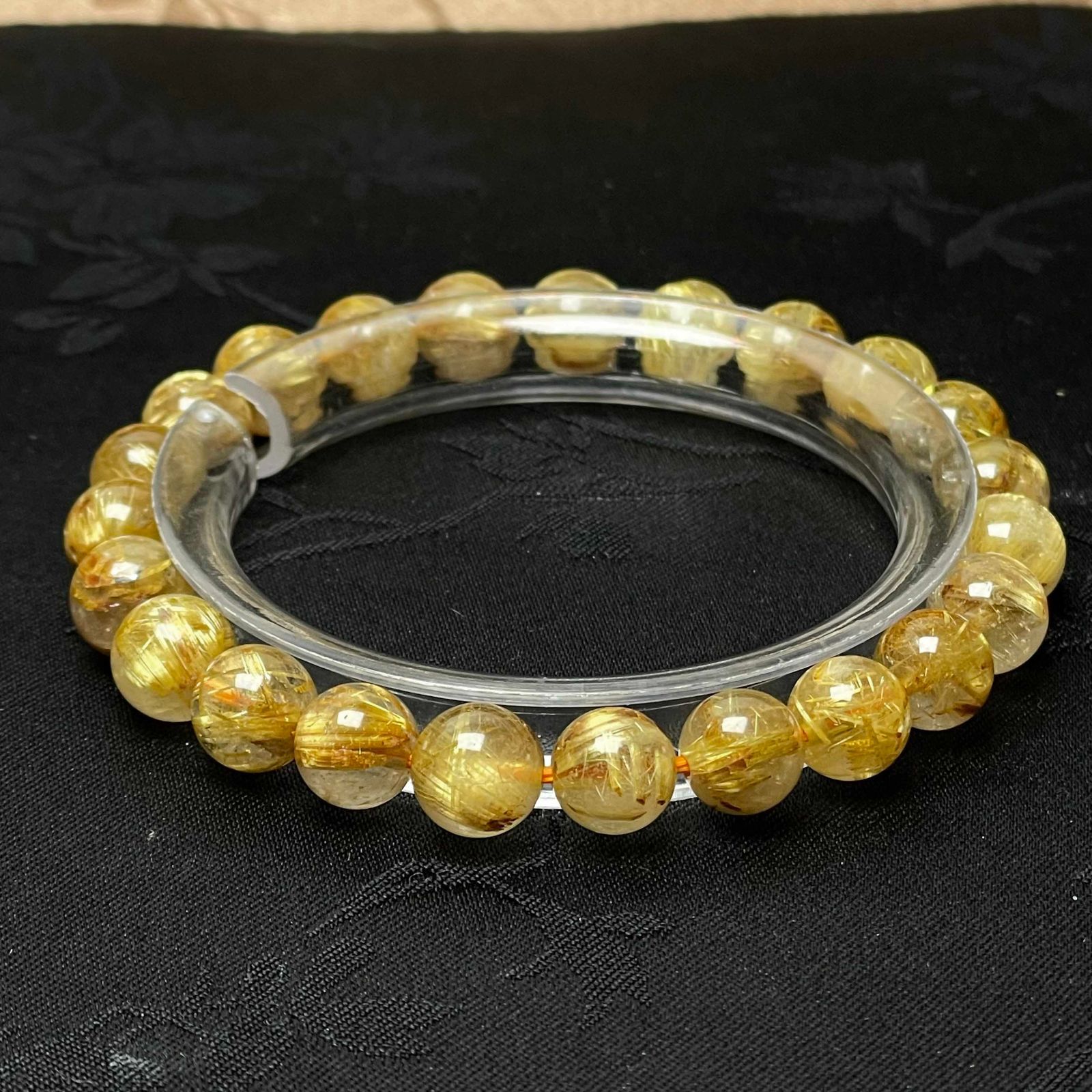 天然石☆【45A極!極満針ルチルクォーツ】☆ブレスレット 天然石 金運