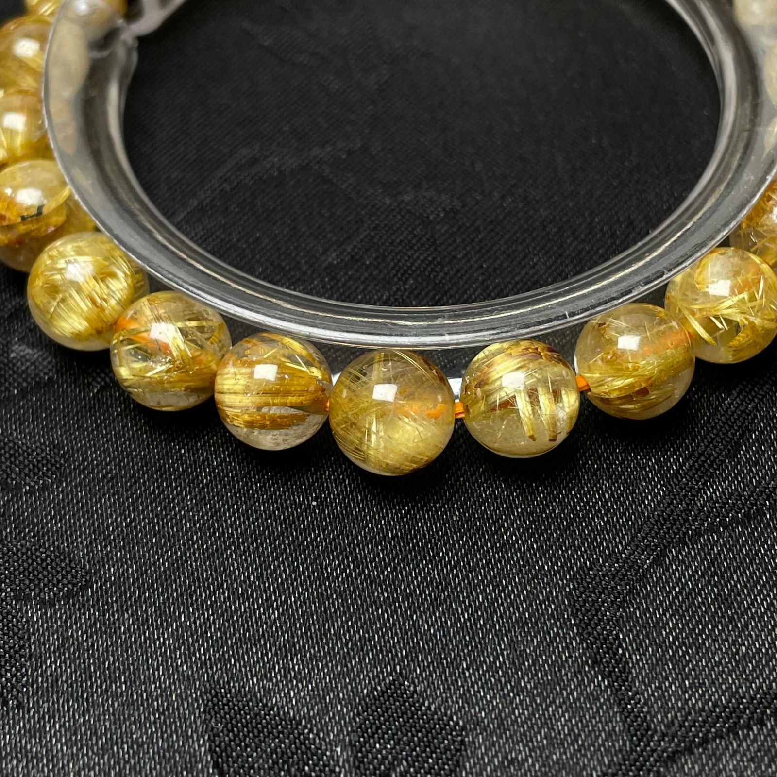 天然石☆【45A極!極満針ルチルクォーツ】☆ブレスレット 天然石 金運