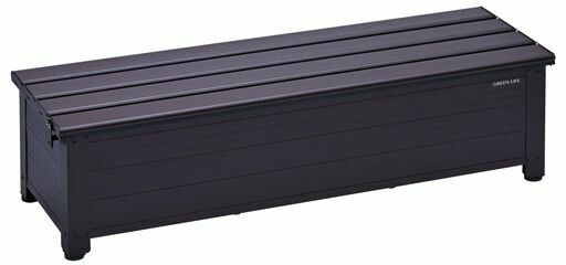 グリーンライフ ベンチストッカー収納ベンチ 幅114 x奥行36.5 x高さ32 cm座面耐荷重100 kg 物置屋外収納ボックス倉庫縁台屋外ベランダ収納サビにくいアルミ製ステップ踏み台AFS-114 N