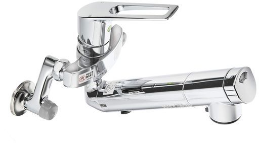 KVKキッチン用壁付浄水器内蔵シングルレバー式混合栓eレバーパイプ長さ210 mm