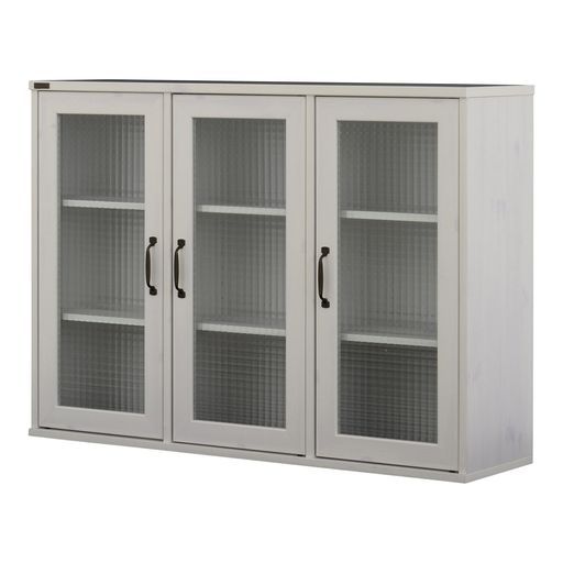 佐藤産業NEFLASキャビネット幅111.5 cm奥行30 cm高さ80 cmホワイト上置き 可動棚NF 80-120 GWH