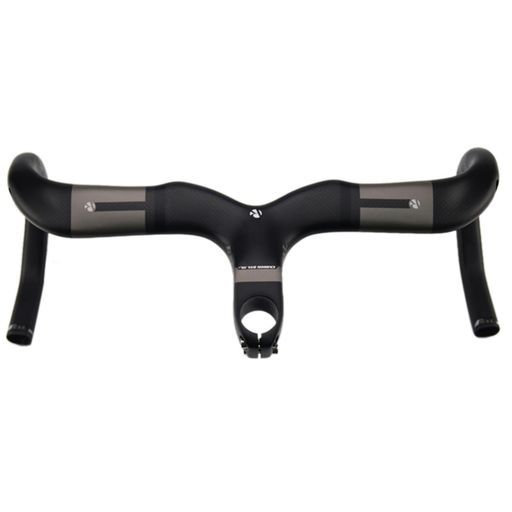 RXLSL 1-1|8”ドロップハンドルエアロ自転車ドロップカーボン一体型ロードバイクステムサイクリングカーボンハンドルグレー3 Kつや消し420*90 mm