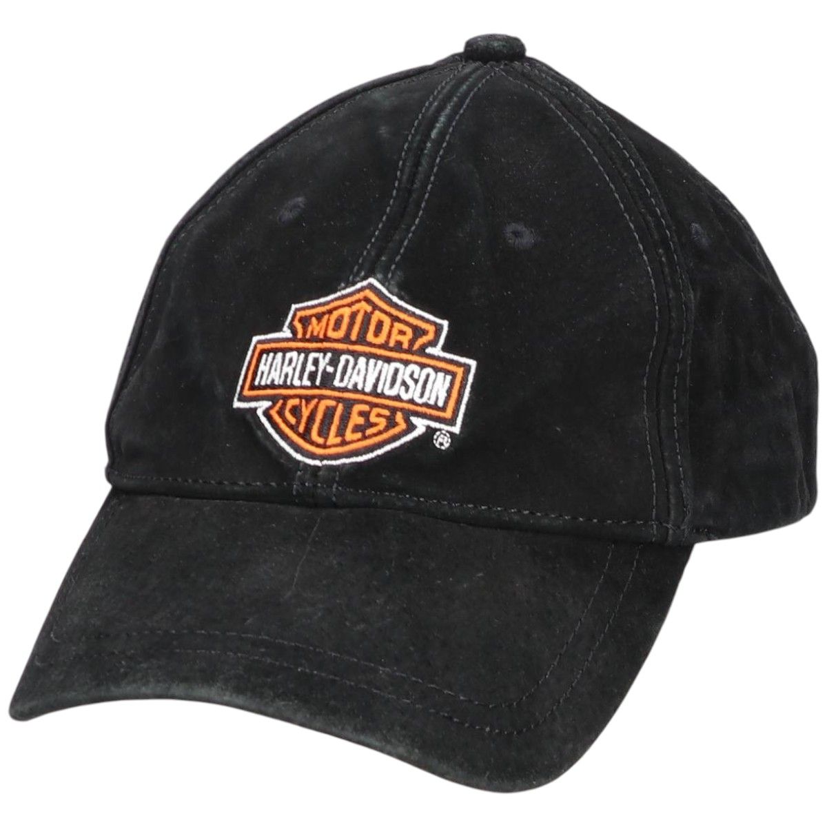 古着 ハーレーダビッドソン Harley-Davidson スエード レザーキャップ フリーサイズ相当|gaa 006415