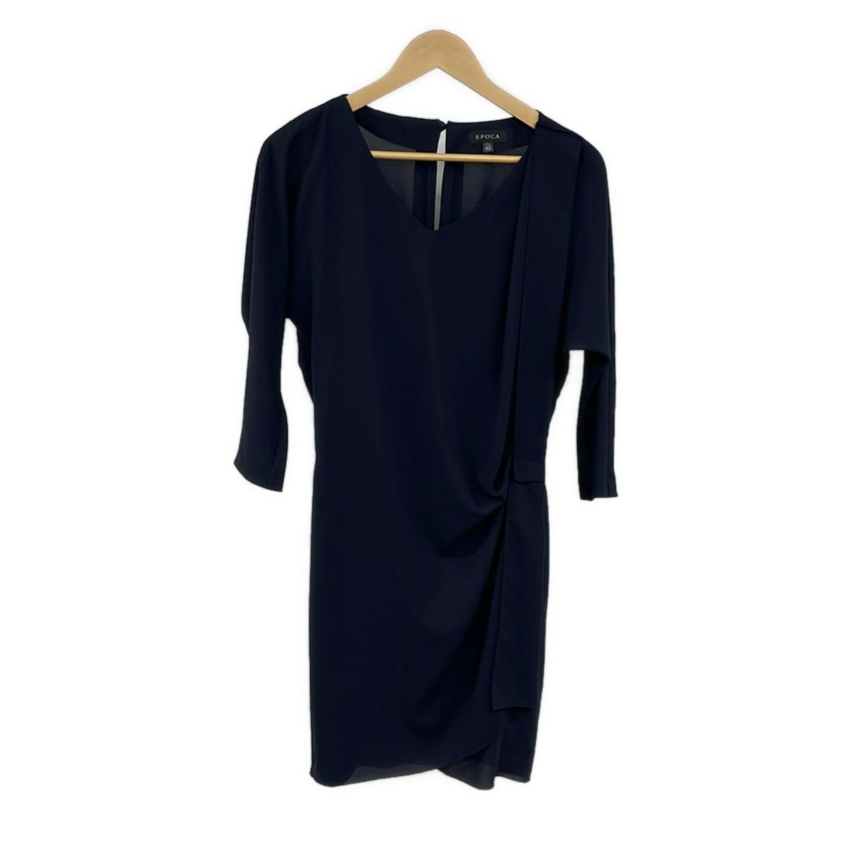 EPOCA エポカ ワンピース サイズ40 M レディース - ダークネイビー Vネック|長袖|ひざ丈