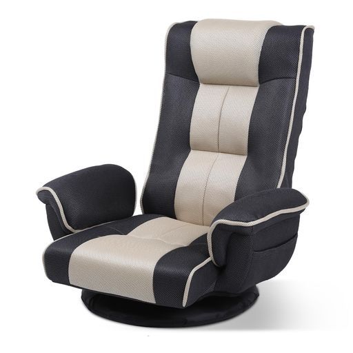 KAGMII座椅子回転肘掛け付きリクライニングハイバックコンパクト折りたたみ座椅子ソファー一人用ソファー腰が痛くならないフロアチェアサイトポケット付きメッシュ