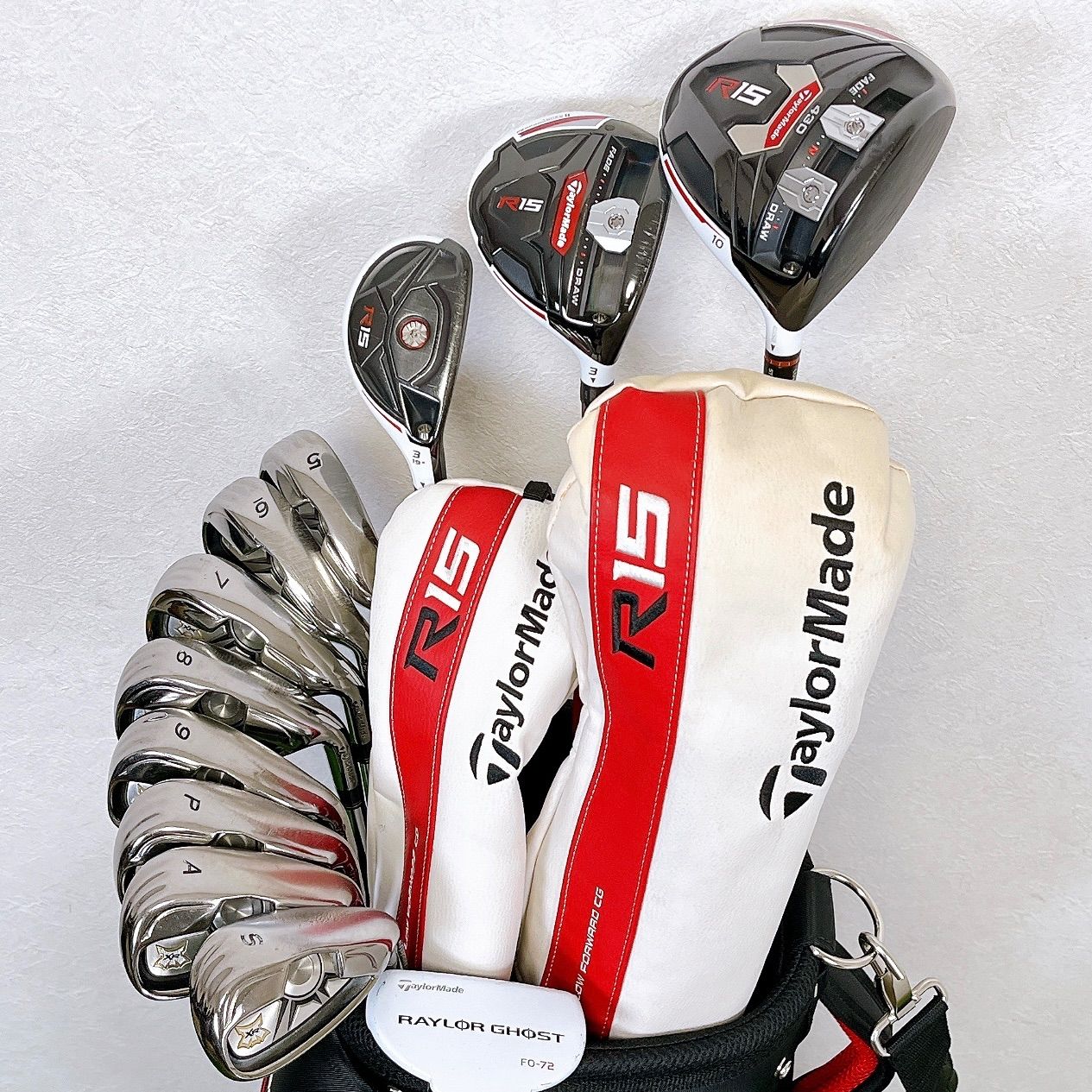 キャディバッグ新品 テーラーメイドR15 メンズゴルフクラブ12本セット
