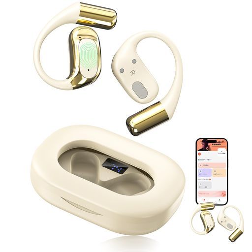 イヤホン翻訳機Mocasa同時通訳翻訳機能付き翻訳機イヤホン通話翻訳音声翻訳機iOS-Android対応AI自動翻訳機海外旅行便利グッズ双方向同時通訳高精度自動翻訳機 肌色