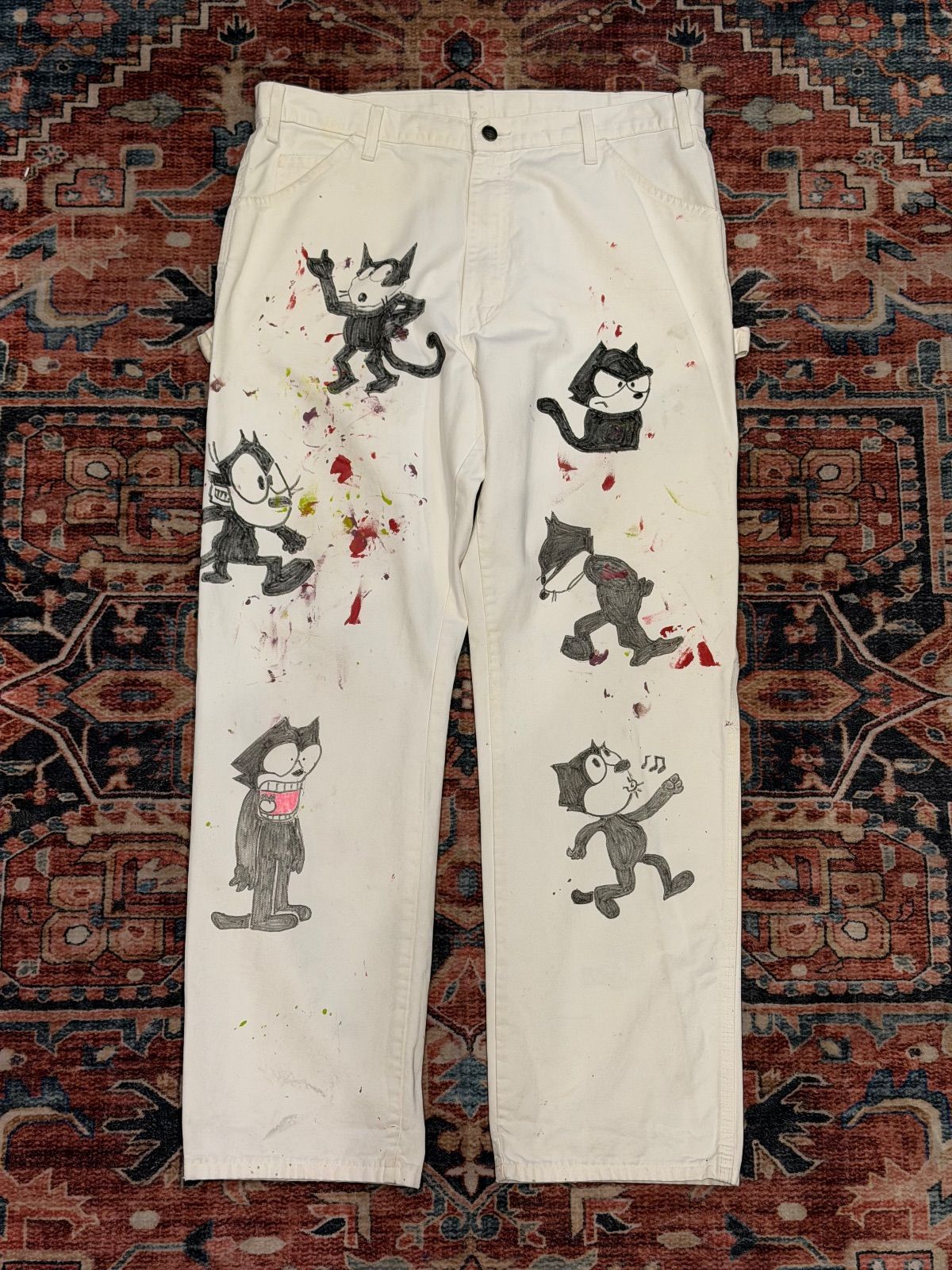 Felix the Cat | ART PAINT Dickies フィリックス ザ キャット ディッキーズ アート ペイント ペインターパンツ 白 ホワイト キャラクター W 36 L 30