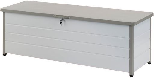 ガーデンマスター Gardenmaster ベンチストッカースチール製幅155 x奥行49 x高さ52 cm天板耐荷重 100 kg鍵付きサビに強いアルミベンチストッカー物置小型収納ベンチ物置屋外玄関ベランダ縁台収納庫