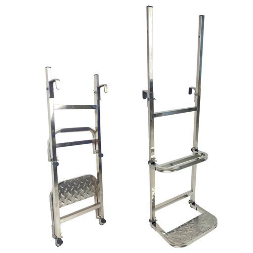 KATOLITEステンレス鋼トラック用荷台はしごはしごトラック用トラックステップトラックステッパー荷台ステップトラック昇降設備 明るい銀色手すり付き