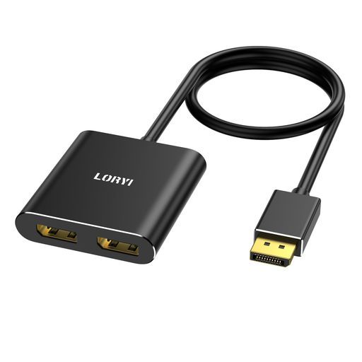 DisplayPorttoデュアルDisplayPort分配器スプリッター4 K 60 HzDisplayport 1.4ハブデュアルモニター拡張モード対応ミラーモード1 in 2 OutDisplayPortハブ