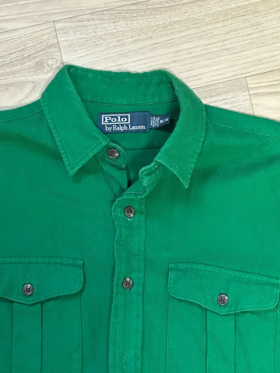 ポロラルフローレン ウールシャツ グリーン M 100-105