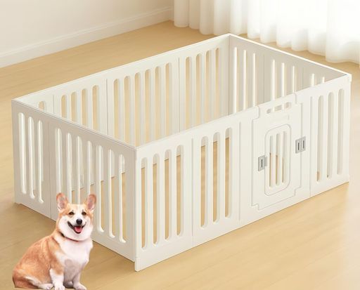 犬サークルペットサークル 長さ143 x幅93 x高さ60.5 cm犬ケージ扉付きDIY自由にレイアウト簡単組立脱出防止室内ケージペット用品猫用犬用小動物屋外室内用日本語説明書付き