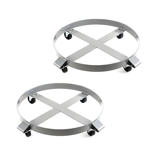 2台セットドラム缶キャリー定格荷重453 kgスチール全キャスターストッパー付きドラム缶用キャリードラム缶ドーリー円形台車ドラム缶運搬車ドラム台車キャリードラムキャリーカート丸型…