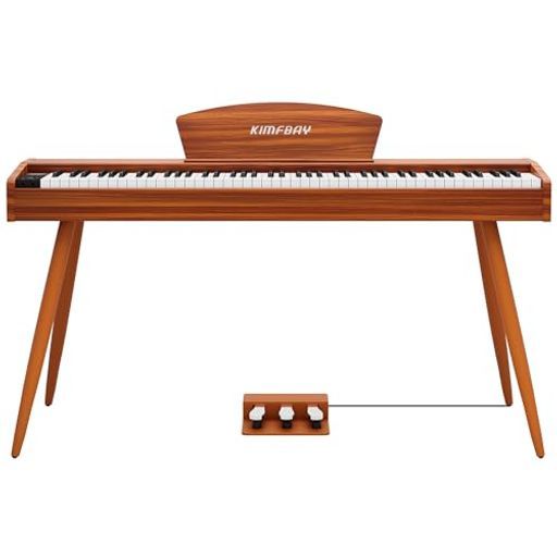 KIMFBAY電子ピアノ88鍵盤ハンマーアクション木製スタイル電子ピアノフランス製DREAM音源3本ペダルMIDI端子対応ワイヤレス接続初心者マスター練習用日本語説明書