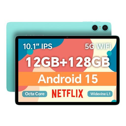 タブレット10インチAndroid 15 ODEAA 10タブレット大画面Wi-Fiモデル12 GB 128 1 TB拡張アンドロイド T 72008コアCPU 6000 mAh大容量 Type-C充電 YoutubeWidevineL