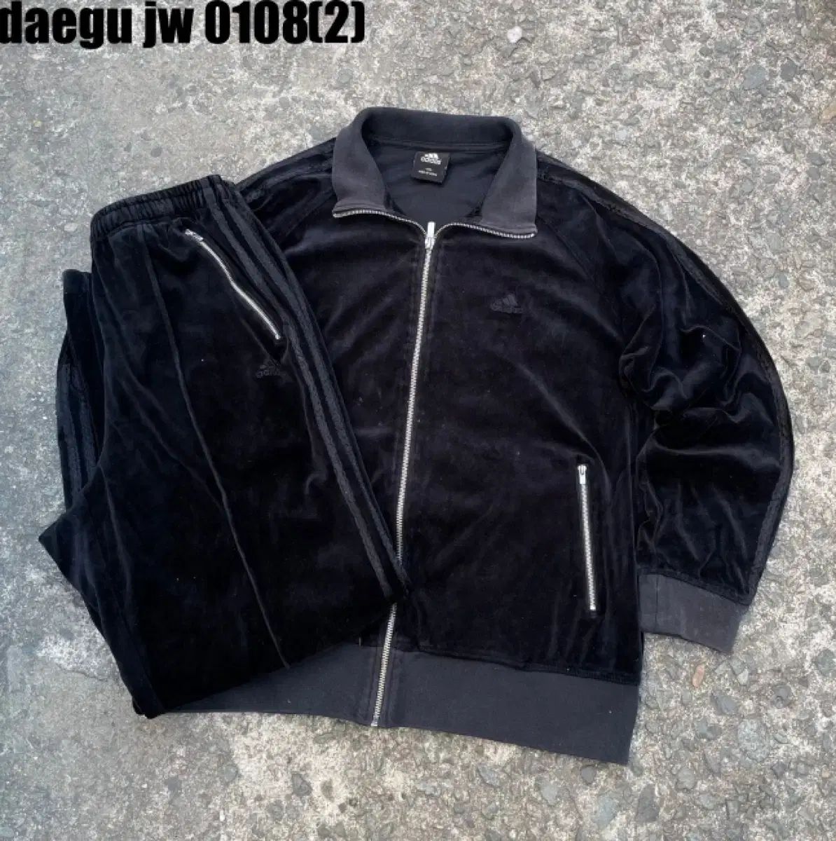 アディダス ツアーベルベット トレーニングウェア セット ブラック L