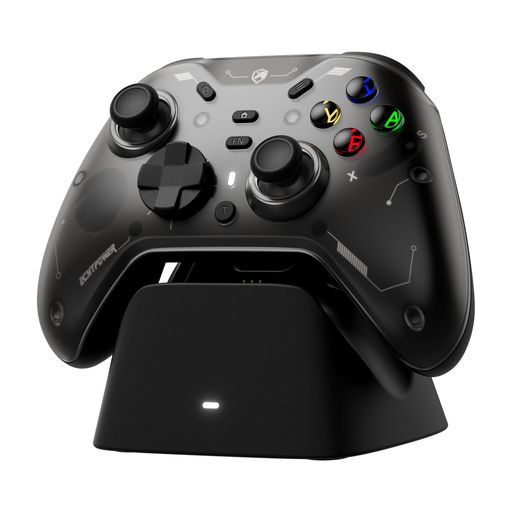 ECHTPowerPCコントローラー充電ドックワイヤレス2.4 GレシーバーTMRホール効果スティック|トリガー1200 mAh 1000 Hz連射ジャイロセンサー搭載背面ボタンABXY切り替え 取り外しカバー2種類十字キー